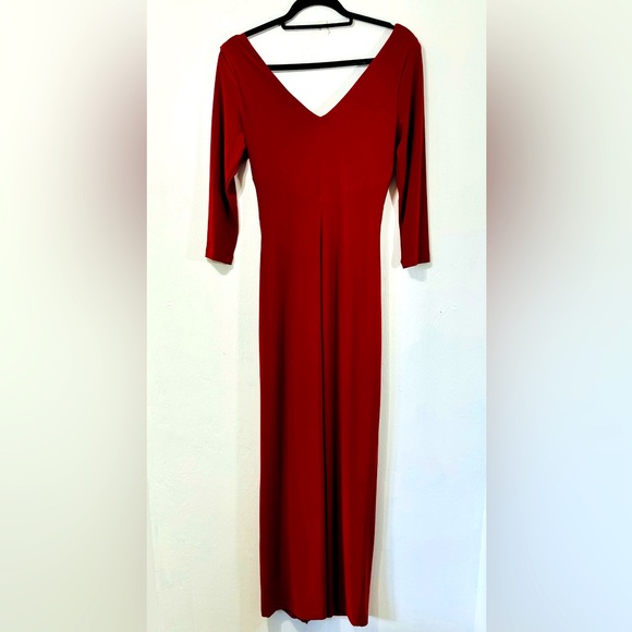 Vintage Lauren Ralph Lauren Evening- Red fitted maxi elegant gown.Size 8P - Picture 3 of 7